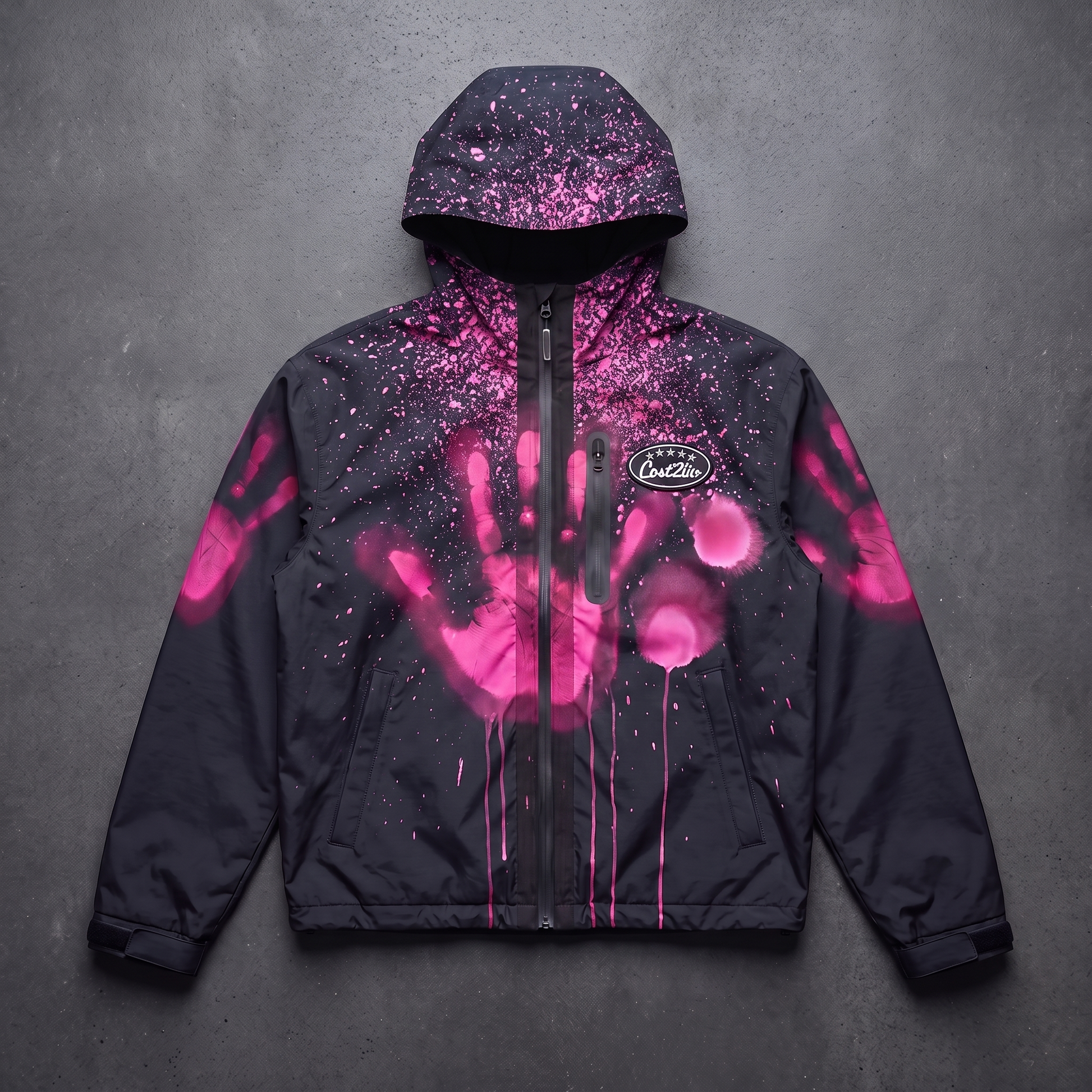 Flare Pink thermal reactive jacket, flat lay