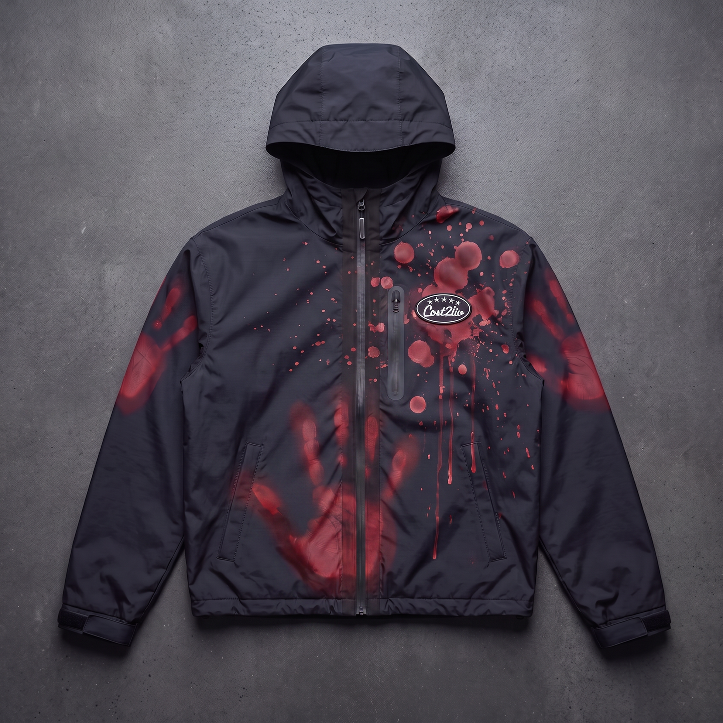 Ember Red thermal reactive jacket, flat lay